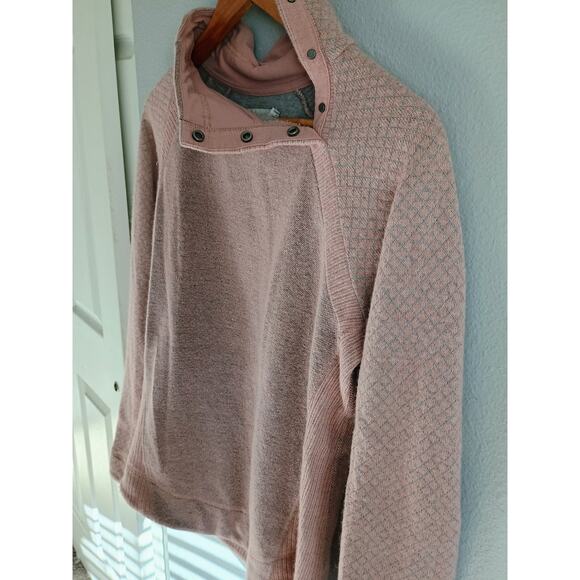 prAna Brandie sweater in light mauve heather small wool blend pink cozy warm - Picture 4 of 16